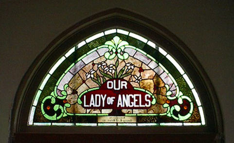 Our Lady of Angels entrance window