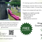 August gravestone cleaning workshop
