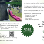 September gravestone cleaning workshop