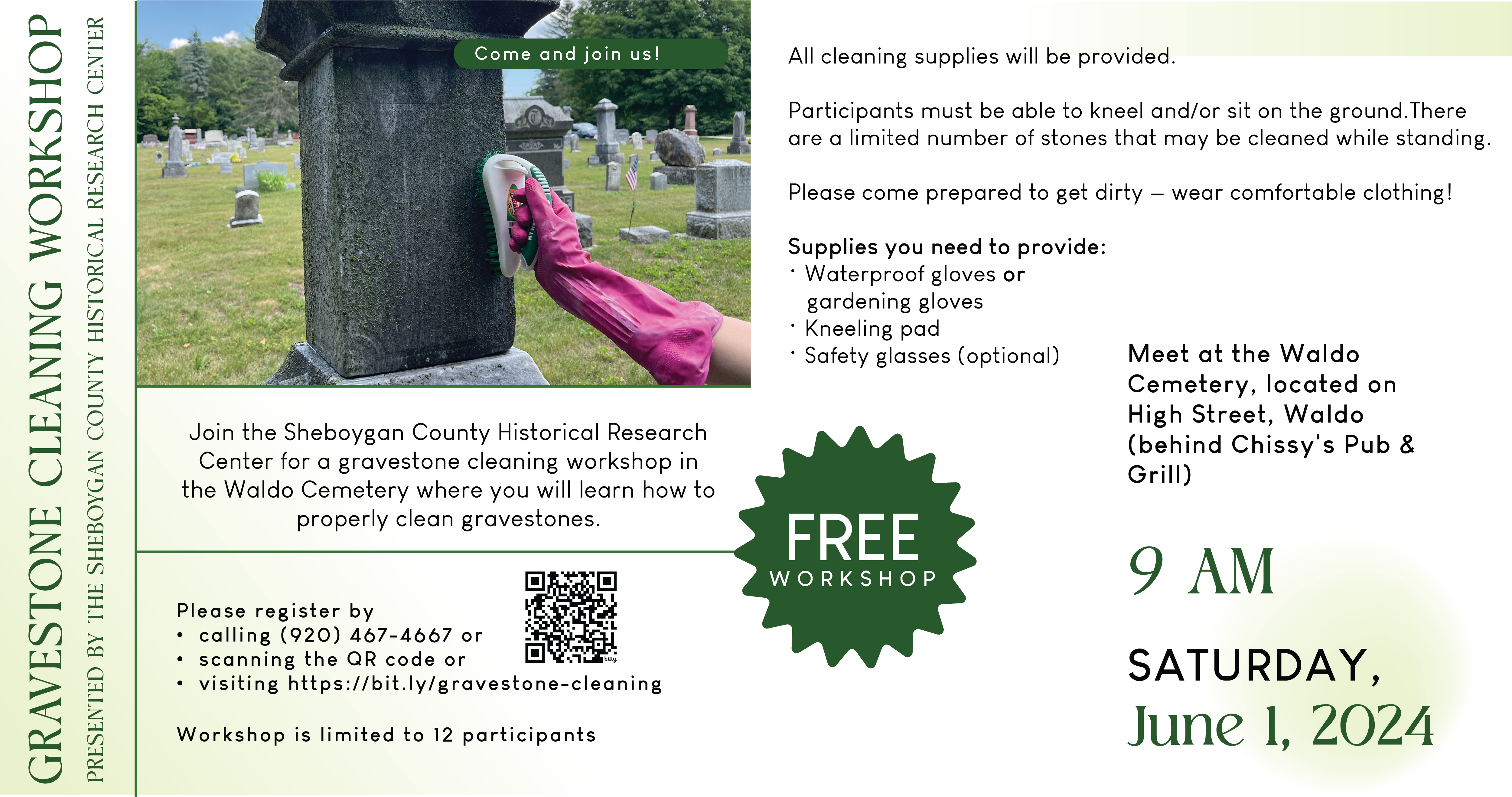 June 2024 Gravestone Cleaning Workshop